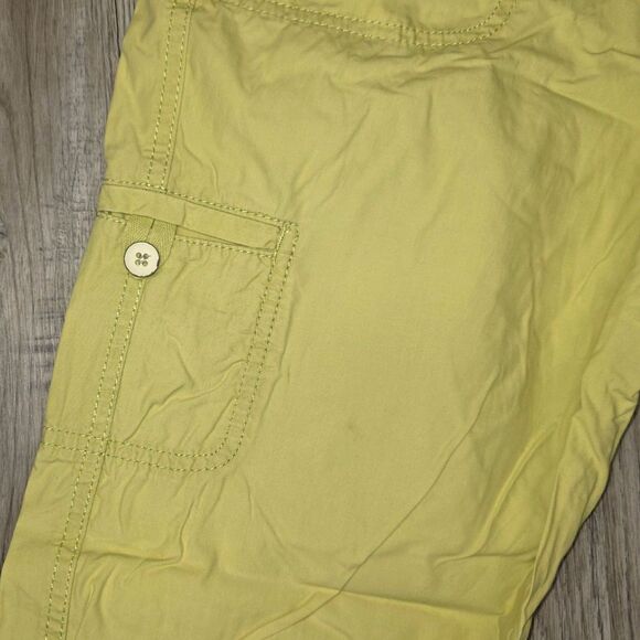 LOFT Marisa Cargo Capri Pants in Summer Yellow/Chartreuse Size 0 - Picture 2 of 8